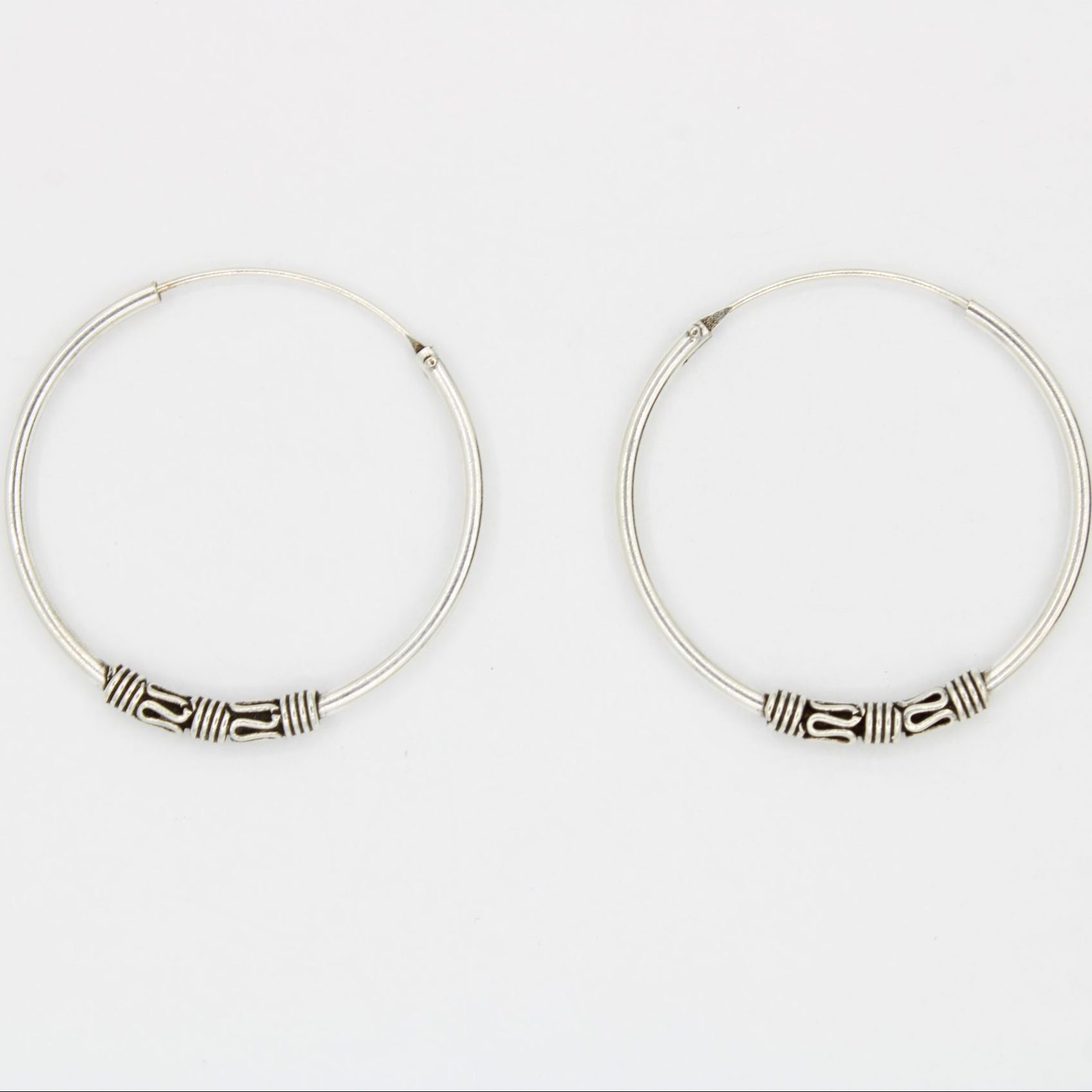 Boucles d'oreilles créoles Bali 20 mm en argent 925, créoles en argent – Berlin