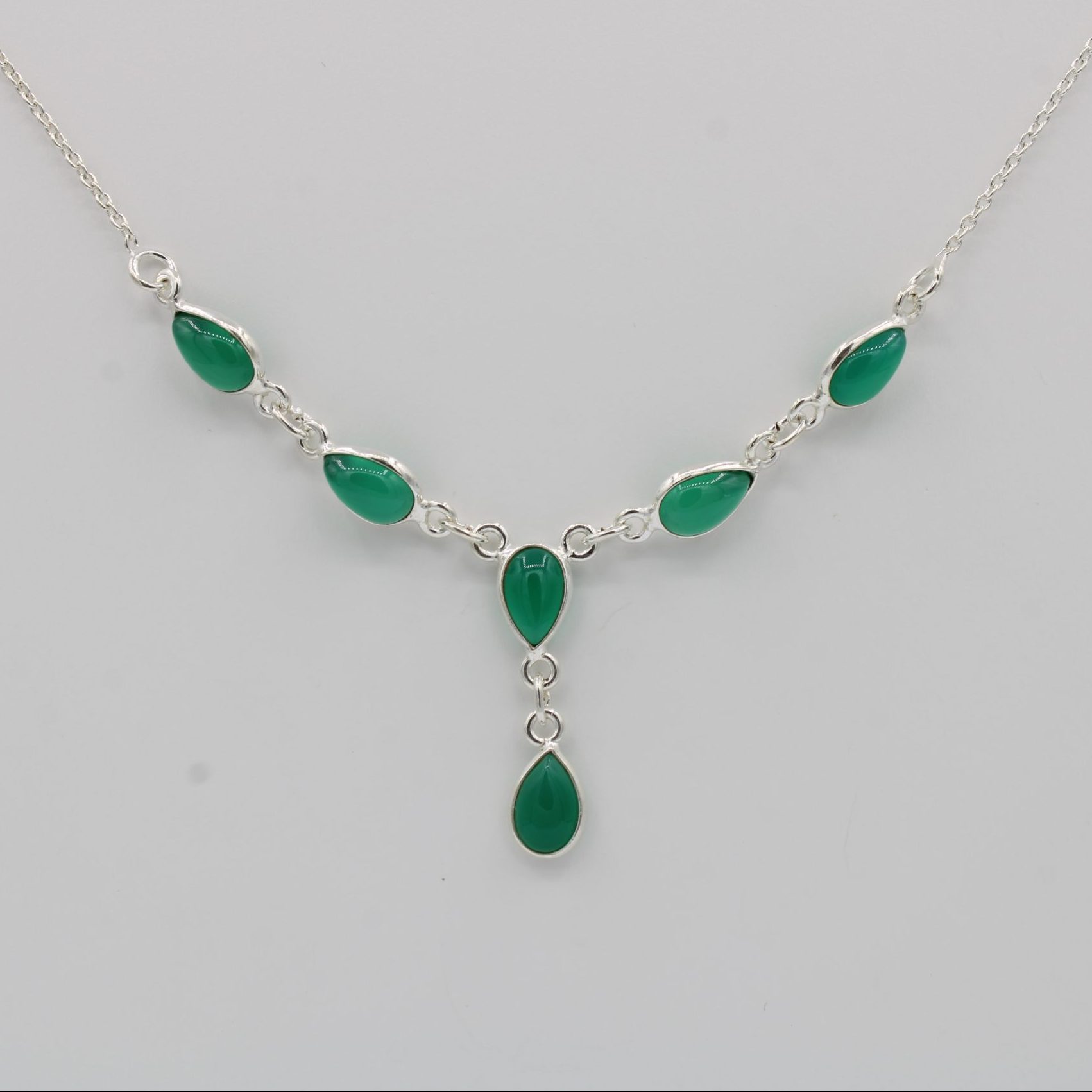 Collier En Argent Avec Onyx Et Zircons - Bijou Neuf Sans Emballage, élégant Et Sobre