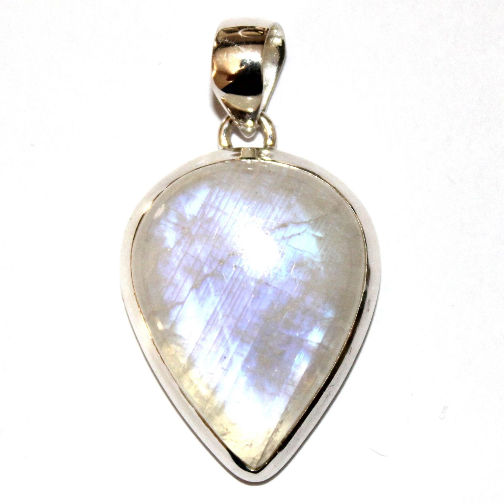 Pendentif Goutte En Argent Sterling Avec Pierre De Lune - Occasion, Bijou Vintage