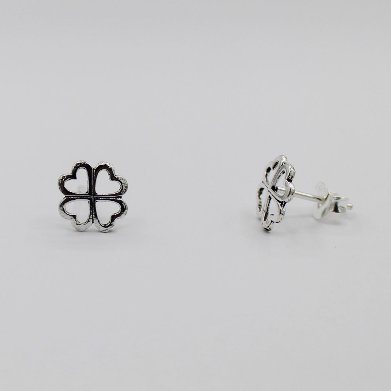 Paire boucles d'oreilles clous ancre marine argenté - www